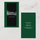 Verticaal Visitekaartje met groen bos, zwart grijs (Voorkant / Achterkant)