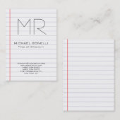 Verticaal visitekaartje met inkt papier, met inkt  (Voorkant / Achterkant)