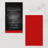 Verticaal Visitekaartje met rode lederen rood foto (Voorkant / Achterkant)