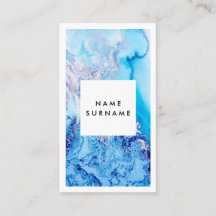 Verticaal Visitekaartje voor artistieke blauwe gou