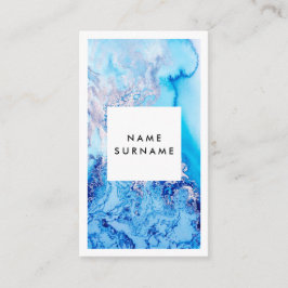 Verticaal Visitekaartje voor artistieke blauwe gou