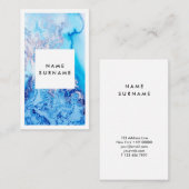 Verticaal Visitekaartje voor artistieke blauwe gou (Voorkant / Achterkant)
