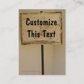 Verticaal Visitekaartje voor houten bord