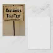 Verticaal Visitekaartje voor houten bord (Voorkant / Achterkant)