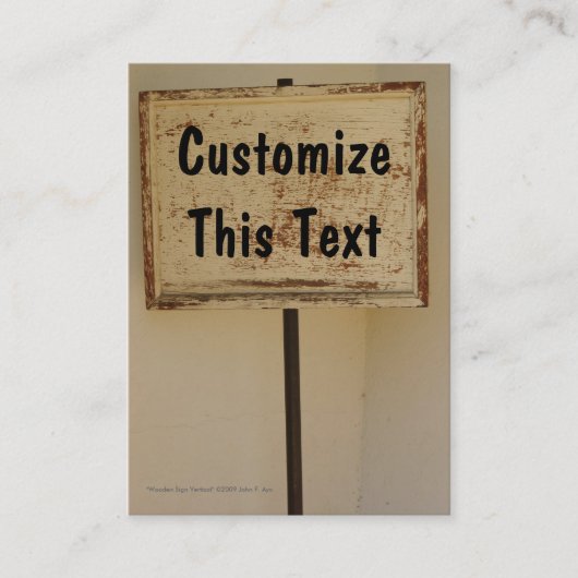 Verticaal Visitekaartje voor houten bord (Voorkant)