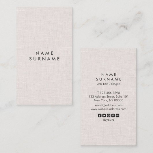 Verticaal Visitekaartje voor Professional Layout L (Voorkant / Achterkant)