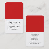 Verticaal vlak Eenvoudig wit rood Visitekaartje (Voorkant / Achterkant)