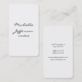 Verticaal vlak, eenvoudig wit zwart wit visitekaartje (Voorkant / Achterkant)