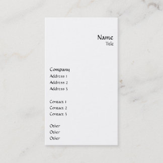 Verticaal vloeiend visitekaartje