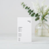 Verticaal vloeiend visitekaartje (Staand voorkant)