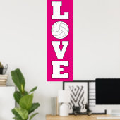 Verticaal Volleyball Love Custom Color Poster (Thuiskantoor)