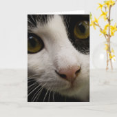 Verticaal Wenskaart: Mickey de kat Kaart (Gele Bloem)