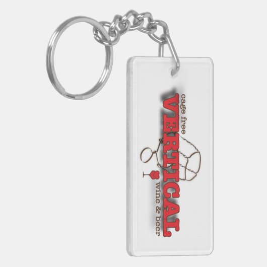 Verticaal | wijn en bier sleutelhanger (Voorkant Links)