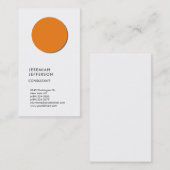 Verticaal wit Oranje rendy minimalistische moderne Visitekaartje (Voorkant / Achterkant)