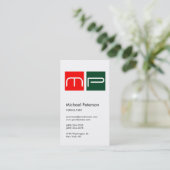Verticaal wit rood groen monogram Visitekaartje (Staand voorkant)