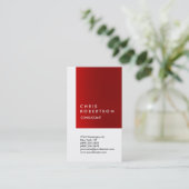 Verticaal wit rood streep consultant Visitekaartje (Staand voorkant)