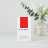 Verticaal wit rood streep standaard Visitekaartje (Staand voorkant)