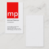 Verticaal wit rood strepe monogram Visitekaartje (Voorkant / Achterkant)