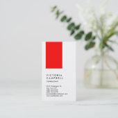 Verticaal wit rood zwart, rendy consultant visitekaartje (Staand voorkant)