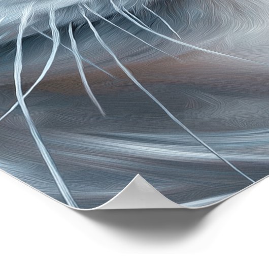 Verticaal witte kat met blauwe ogen poster (Hoek)