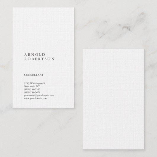 Verticaal-witterend consultant Klassiek Visitekaartje (Voorkant / Achterkant)