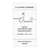 Verticaal zelfgemaakt granola label (Voorkant)