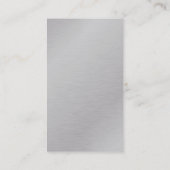 Verticaal zilver grijs rendy roze monogram visitekaartje (Achterkant)