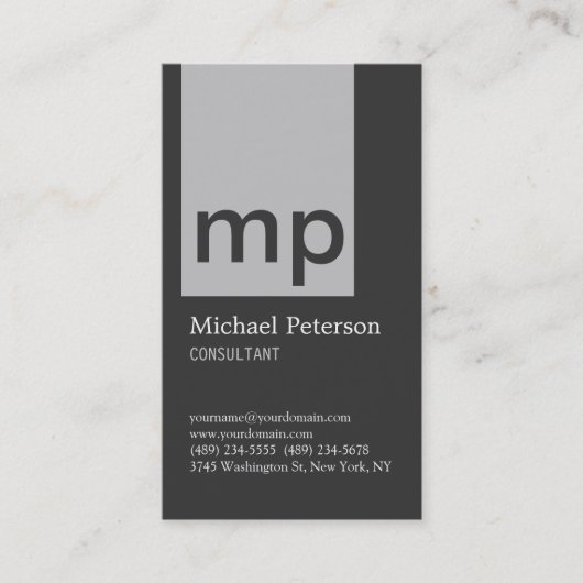 Verticaal zilver grijs stripe Visitekaartje (Voorkant)