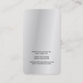 Verticaal Zilver Grijze Stijlvolle Trendy Modern Visitekaartje (Achterkant)