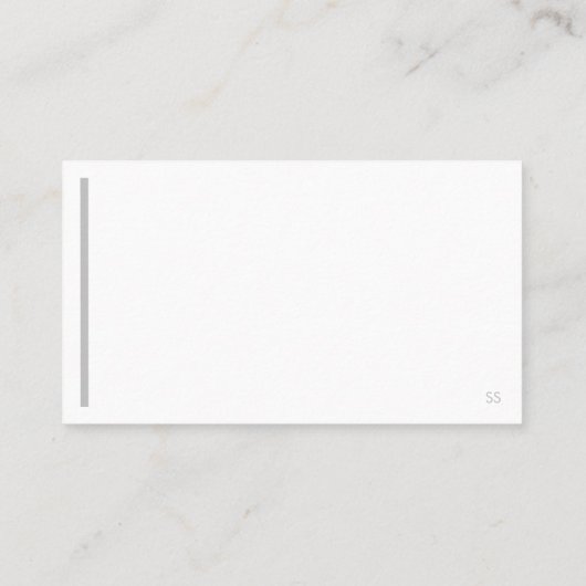 Verticaal zwart en grijs minimalistisch visitekaar visitekaartje (Achterkant)