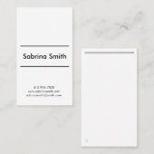 Verticaal zwart en grijs minimalistisch visitekaar visitekaartje (Voorkant / Achterkant)