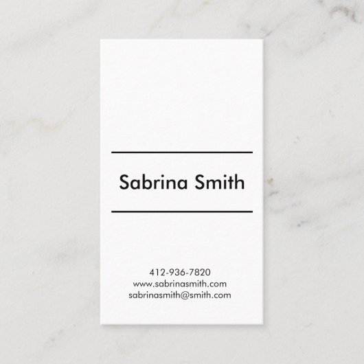 Verticaal zwart en grijs minimalistisch visitekaar visitekaartje (Voorkant)