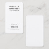 Verticaal zwart en wit, modern, stijlvol rendement visitekaartje (Voorkant / Achterkant)