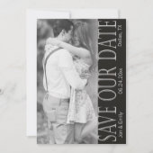 Verticaal zwart en wit sparen Datum 5 x 7 Aankondiging (Voorkant)