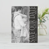 Verticaal zwart en wit sparen Datum 5 x 7 Aankondiging (Staand voorkant)