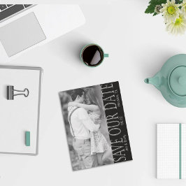 Verticaal zwart en wit sparen Datum 5 x 7 Aankondiging