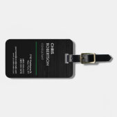 Verticaal zwart grijs aantrekkelijk bagagelabel (Voorkant horizontaal)