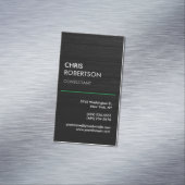 Verticaal zwart grijs aantrekkelijk magnetisch visitekaartje (Voorbeeld)