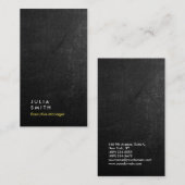 Verticaal zwart grijs krijt professioneel modern visitekaartje (Voorkant / Achterkant)