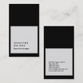Verticaal zwart grijs moderne platte manager visitekaartje (Voorkant / Achterkant)