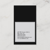 Verticaal zwart grijs moderne platte manager visitekaartje (Achterkant)