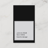 Verticaal zwart grijs moderne platte manager visitekaartje (Voorkant)