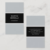 Verticaal zwart grijs professioneel Visitekaartje (Voorkant / Achterkant)