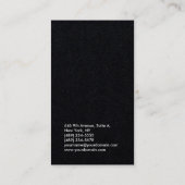 Verticaal zwart rood professionele vlakte modern visitekaartje (Achterkant)