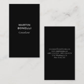 Verticaal zwart standaard modern Visitekaartje (Voorkant / Achterkant)