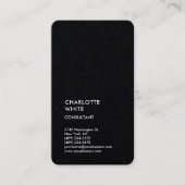 Verticaal zwart Trendy minimalistisch Elegant Eenv Visitekaartje (Voorkant)