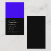 Verticaal zwart Ultramarine Blue Striped Trendy Visitekaartje (Voorkant / Achterkant)