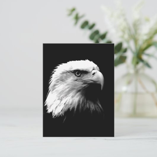 Verticaal zwart-wit Bald Eagle Briefkaart (Staand voorkant)