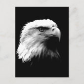 Verticaal zwart-wit Bald Eagle Briefkaart (Voorkant)