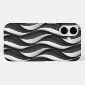 verticaal zwart-wit golfpatroon Case-Mate iPhone case (Achterkant (horizontaal))